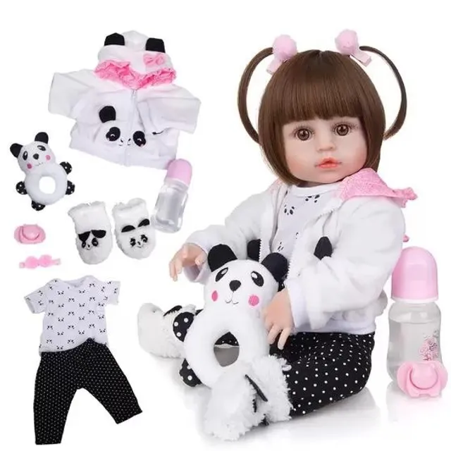 Bebê Boneca Reborn Original 100% Silicone Dormir + Coelha