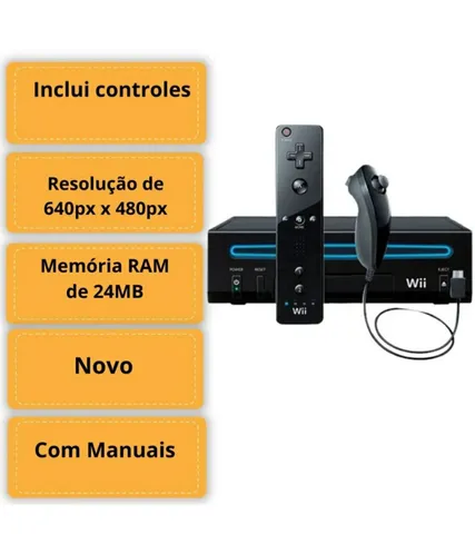 Gameteczone Console Nintendo Wii Preto Desbloqueado Completo