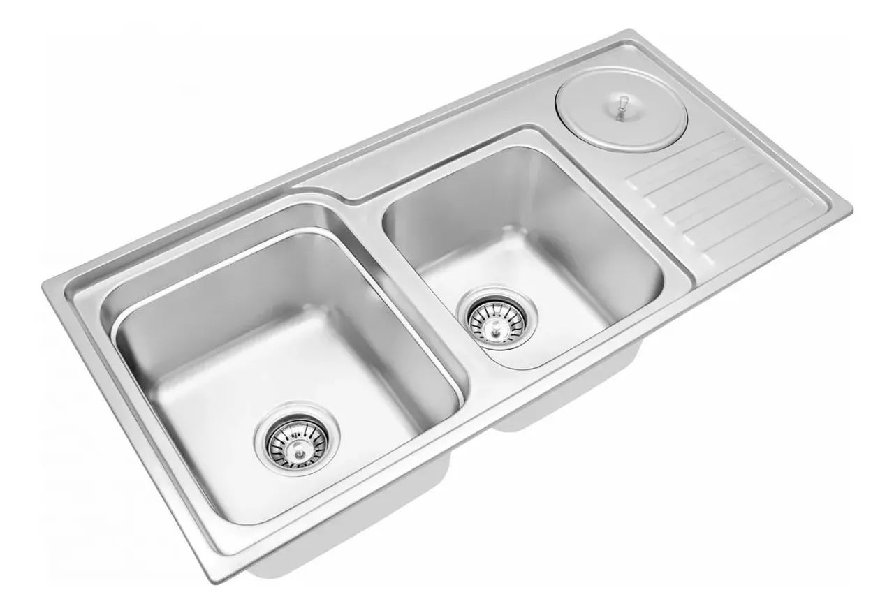 Cuba Dupla com Lixeira Funzionale 920x450x230mm - Debacco - Foto 4