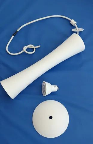 Pendente de Teto Branco: Bivolt 127V / 220V, GU10, interno, usado, brinde lâmpada