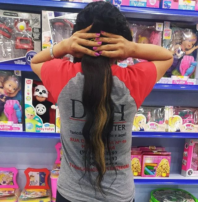 Cabelo Humano 65cm 84g 10,00 Preto Leve Ondulado, Não Virgem