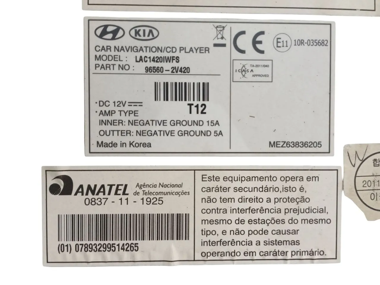RADIO MULTIMÍDIA HYUNDAI VELOSTER 2012 DO HYUNDAI VELOSTER /