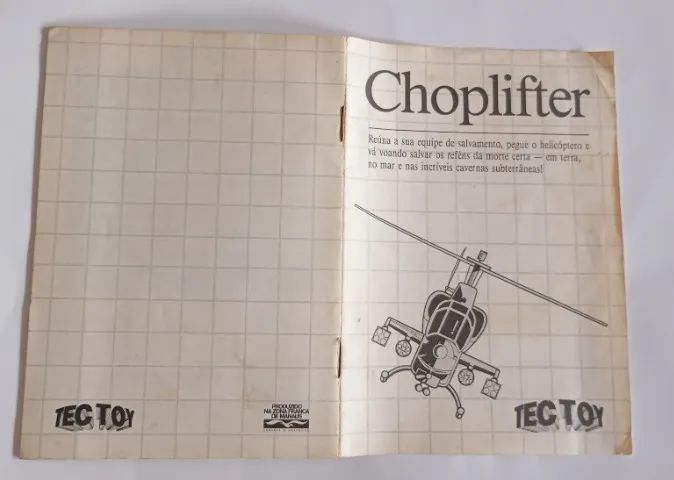 Manual Do Jogo Choplifter Master System Tec Toy