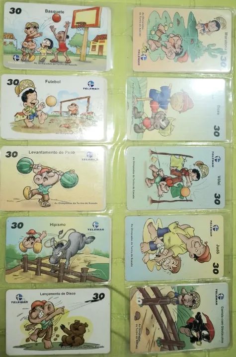 10 Cartões Telefônicos Telemar Série Turma do Xaxado Antigos - Foto 2