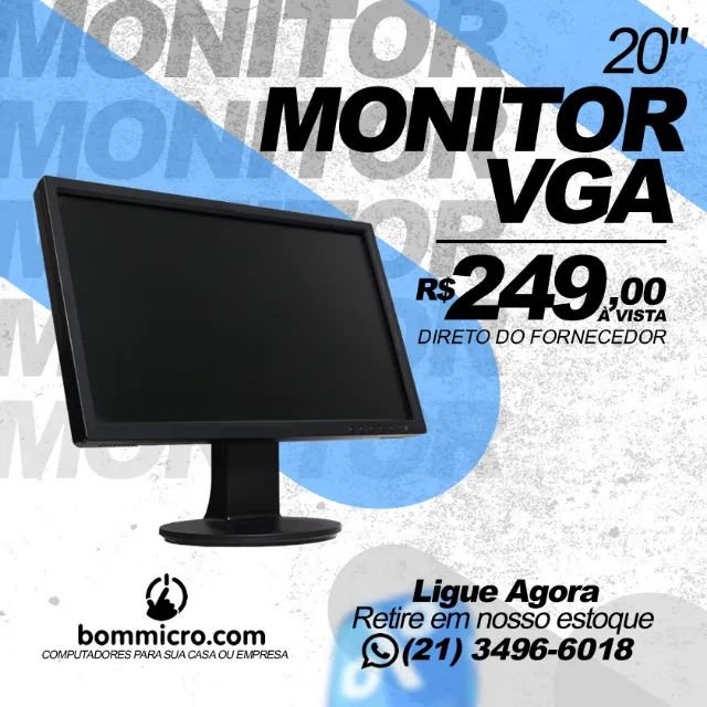 Monitor 20" Vga Acompanha Cabos