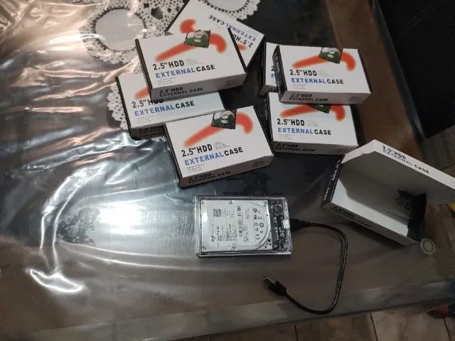 case externo para hd incolor com cabo na caixa novo