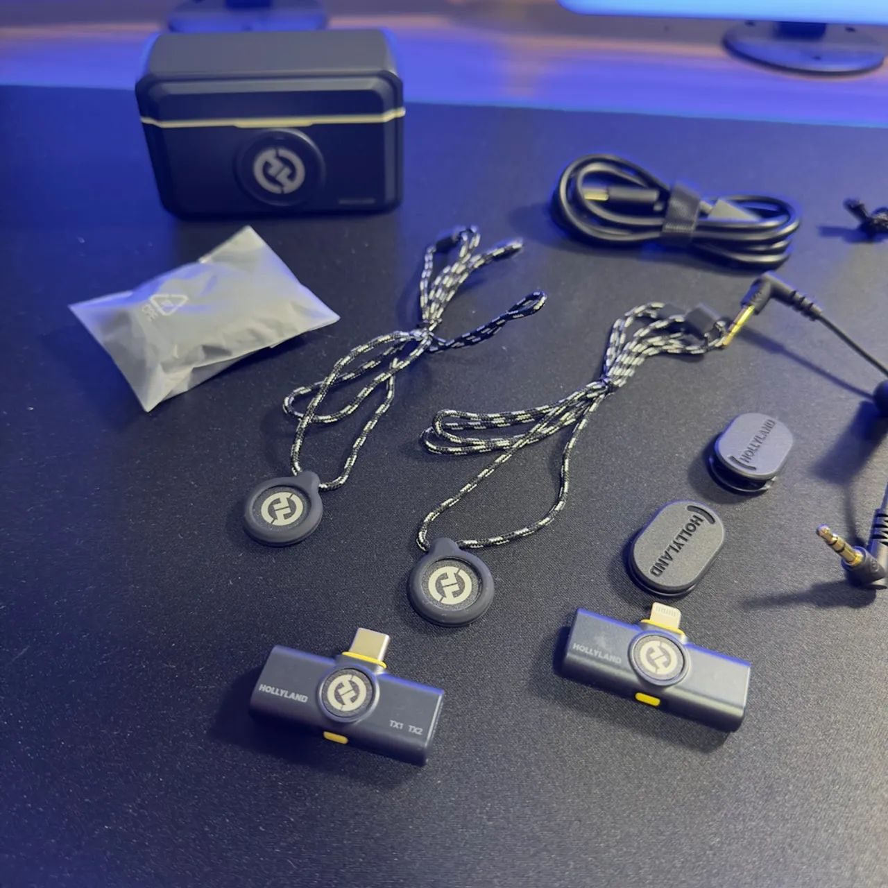 Microfone sem fio Hollyland Lark M2 Duo Combo Lightning USB-C - Foto 2