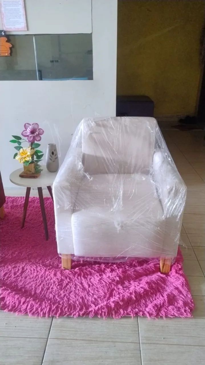 Sofá de 1 lugar c almofada e Puff - Foto 2