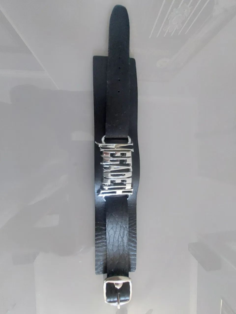 Pulseira de Couro com Nome em Metal da banda Megadeth. - Foto 3