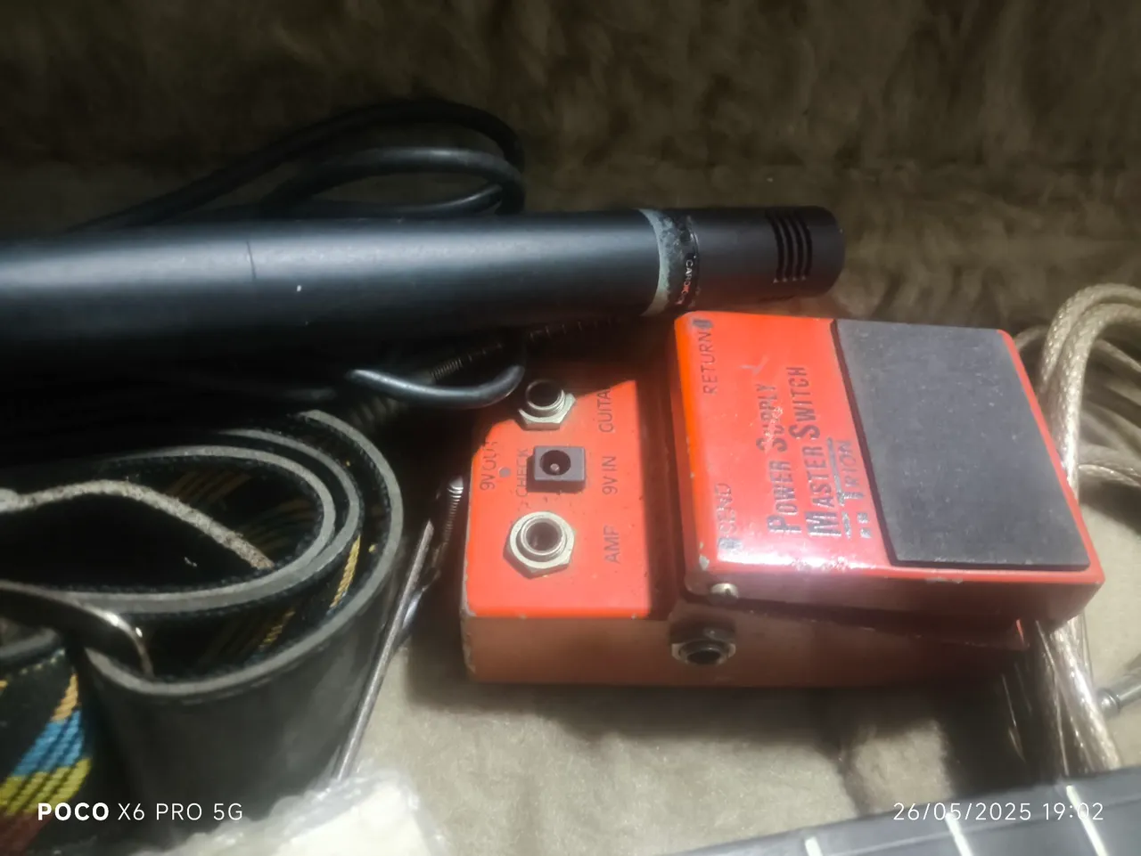 Pedal Power Supply Master Switch + Microfone + Acessórios