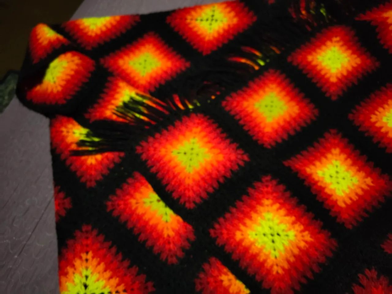 Cobertor  / Cobre Leito de crochê artesanal colorido / Degradê 200x160Cm | Lã Acrílica - Foto 5