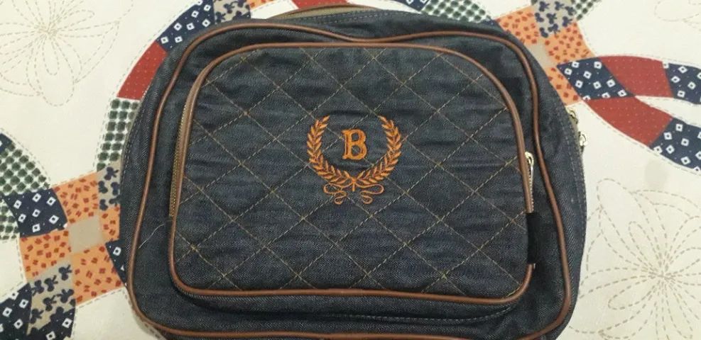 Bolsa materna jeans com a letra B - Foto 2
