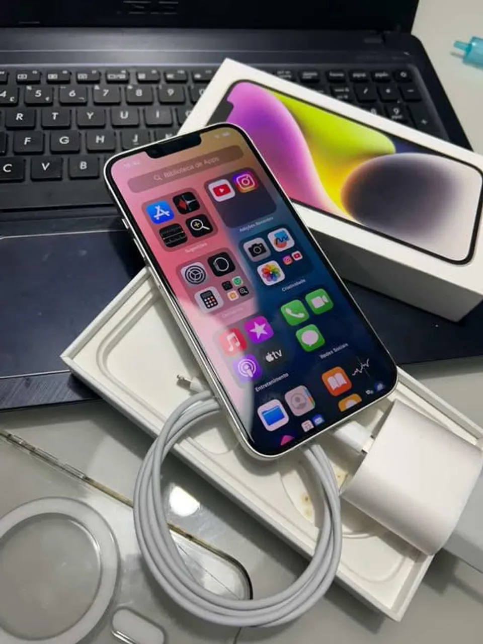 iPhone 14 256gb branco, intacto - OFERTAS