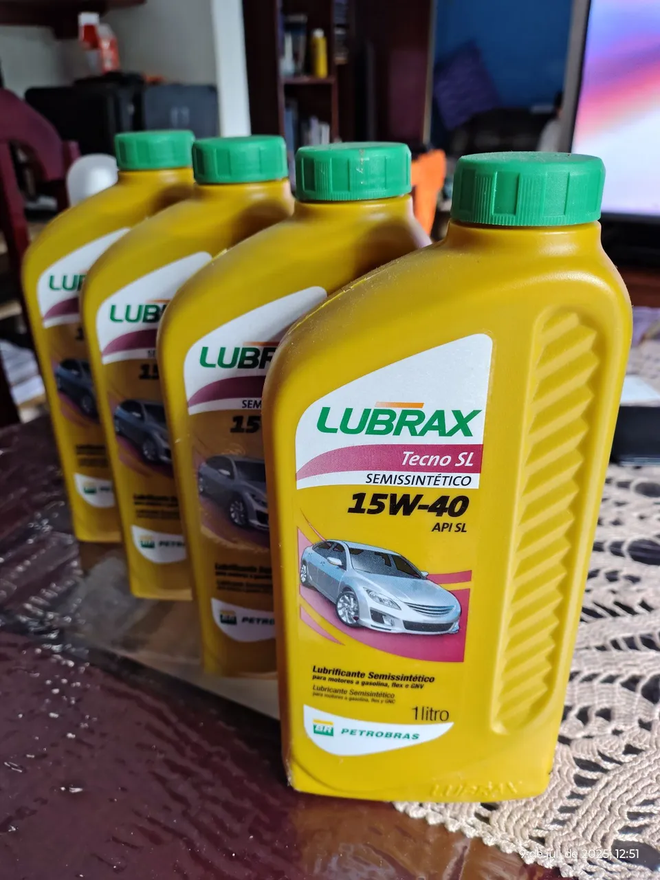 Kit óleo Lubrax Tecno SL 15W-40 - 1 Litro