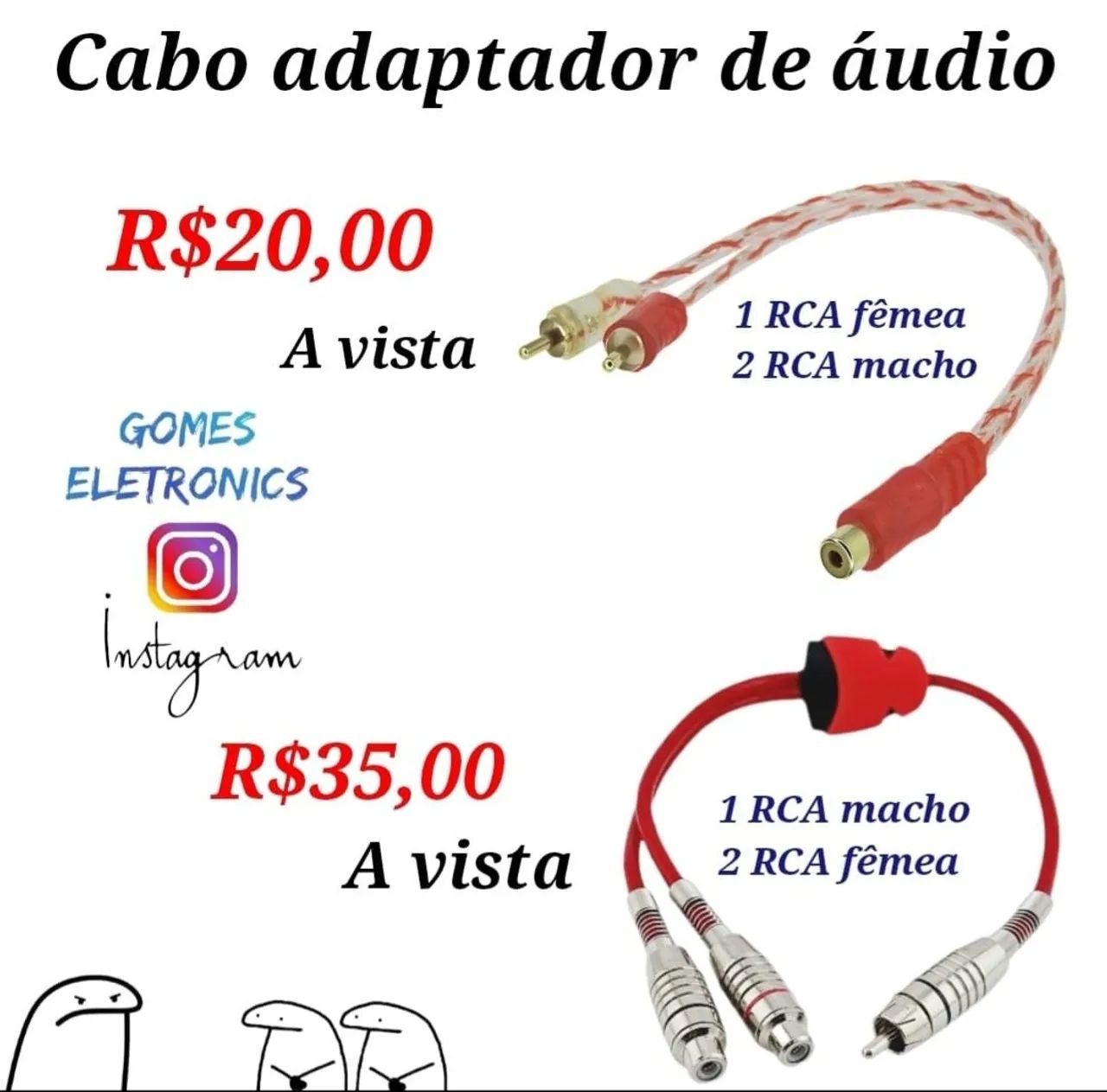 Cabo Adaptador de Áudio - Diversos Modelos