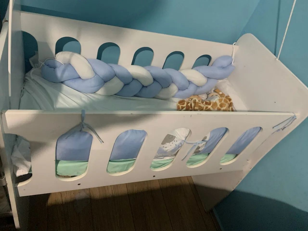 Mini berço + colchão + capa protetor anti vazamento + kit mini berço 