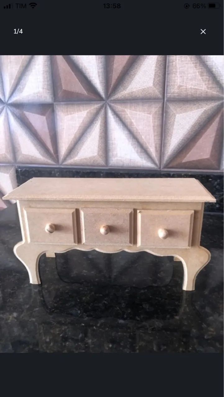 Mini cômoda de madeira para decoração mdf - porta joia 