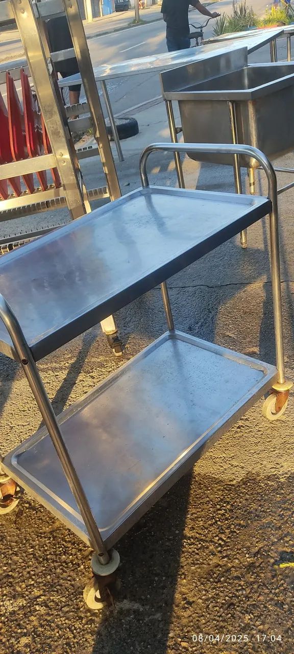 Carrinho inox de serviço 85x52 centímetros"LEIA" - Foto 4