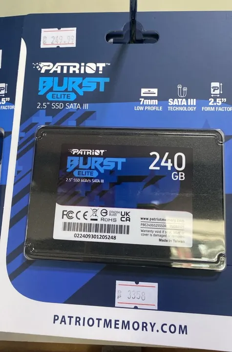 Ssd Patriot Burst 240gb 2,5" Sata 3 PBE240GS25SSDR - Loja Coimbra Computadores -Instalamos
