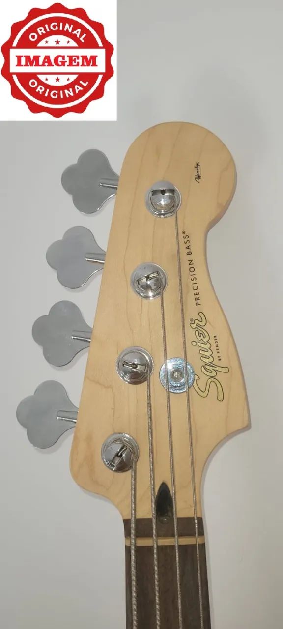 Baixo 4 Cordas Squier Precision Bass By Fender Preto Lacado (Usado) - Foto 5