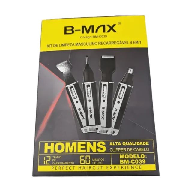 Kit de Limpeza Masculino Aparador de Pelos 4 Em 1 BM-C039 - B-Max  cod: 4691 - Foto 5