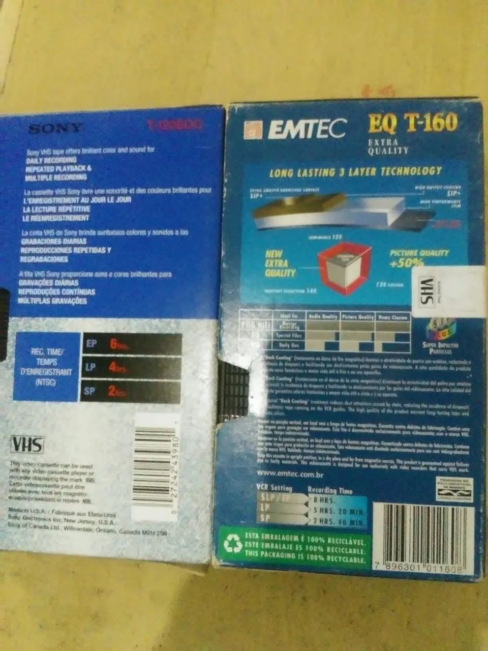 Lote Fitas Vhs Sony ED 120 e Emtec EQ T-160 - Foto 2