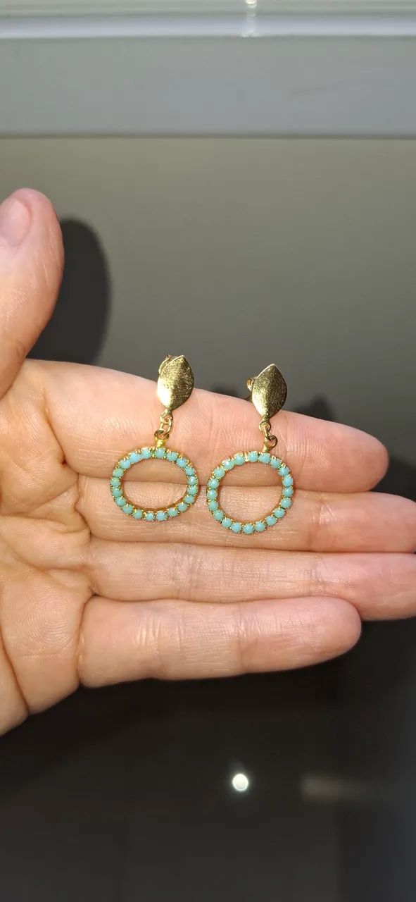 Brincos Azul e Dourado - Foto 5