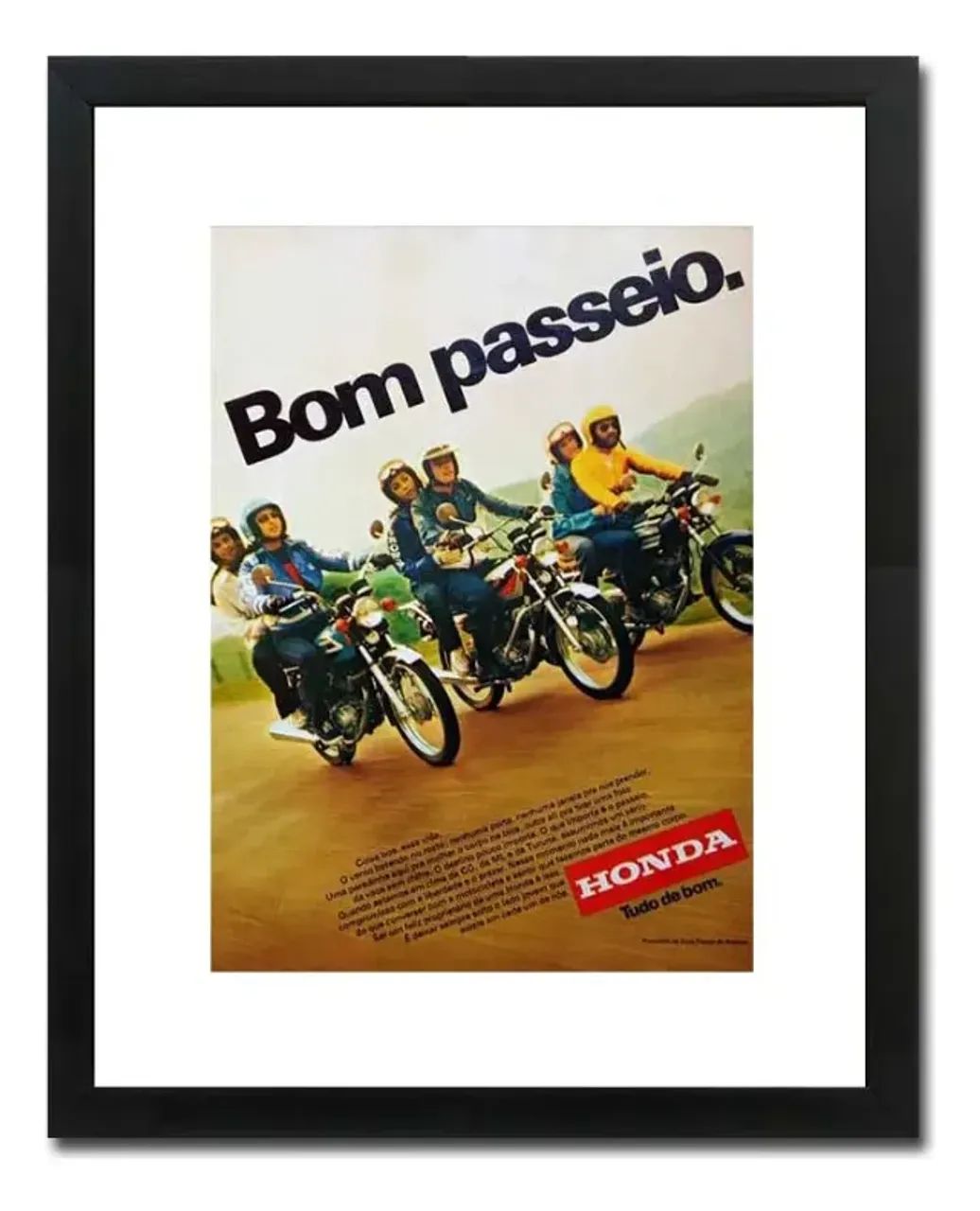 Quadro Honda CG, ML, Turuna 125 1982 - pôster decorativo com propaganda original