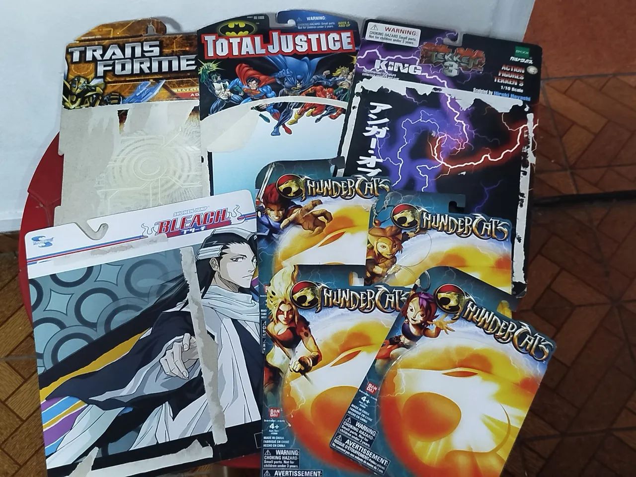 Lote Cartelas Thundercats Transformers Bleach Liga Tekken 