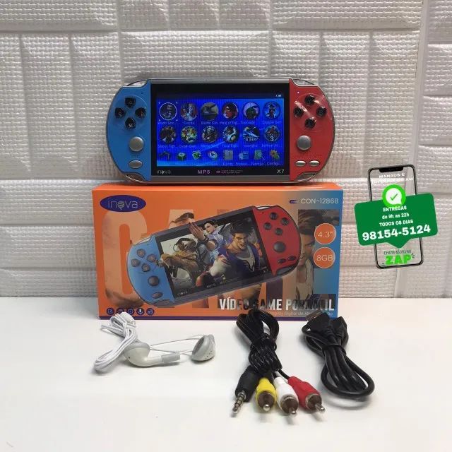 Video gamer PSP 10mil jogos portátil 7 polegadas