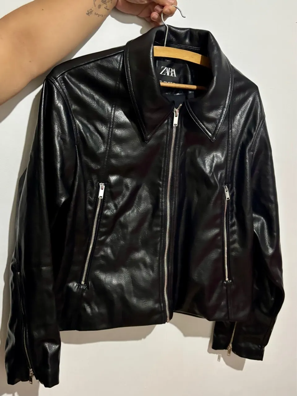 Jaqueta de couro Zara preta