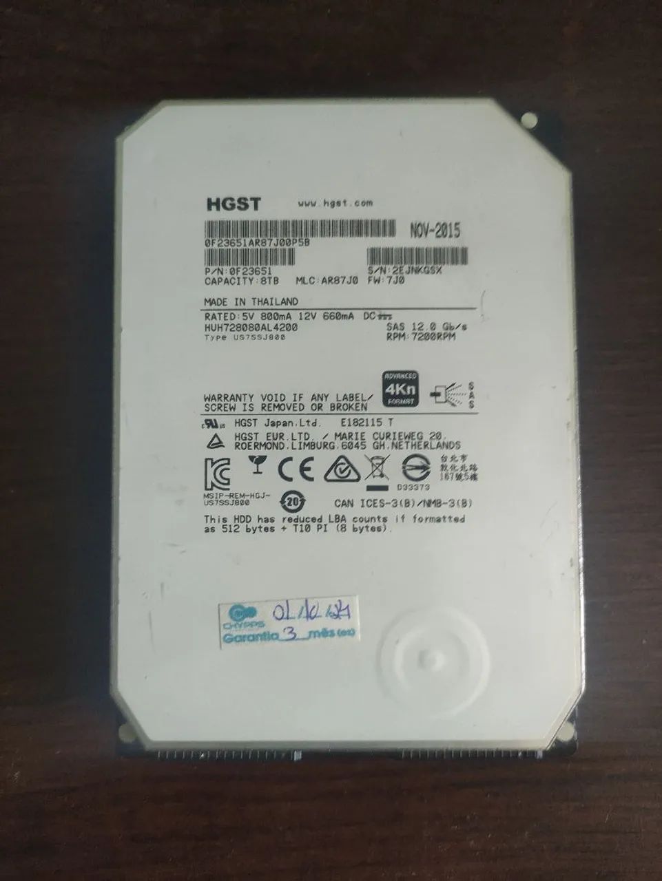 HD SAS HGST 8tb 12gb/s para servidor - Armazenamento - Parque