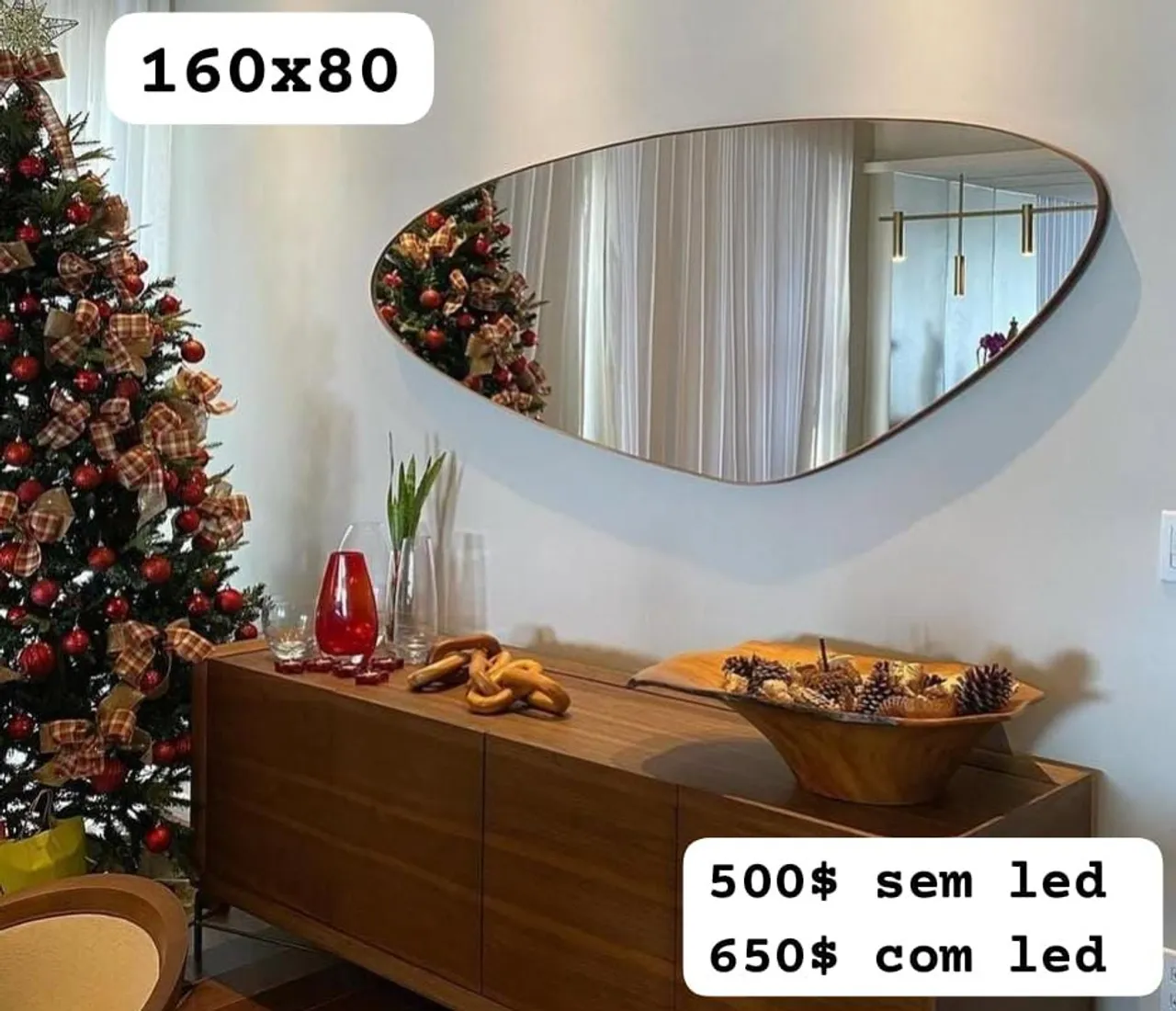 Espelho Decorativo Design Moderno 160x80cm