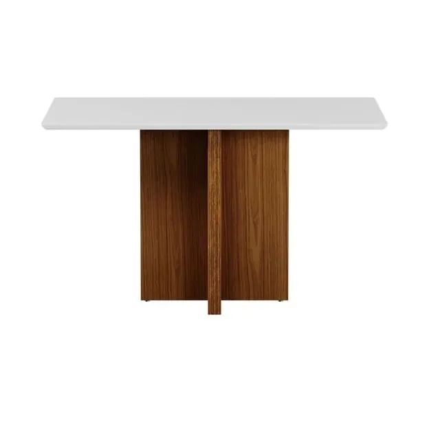 Mesa de Jantar Retangular 130x80cm TOK&STOK - Madeira e Branco - Foto 2