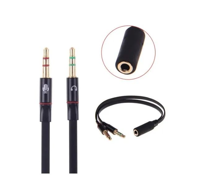 Divisor Cabo P3 Y 1 Femea 2 Macho Stéreo P/ Fone De Ouvido