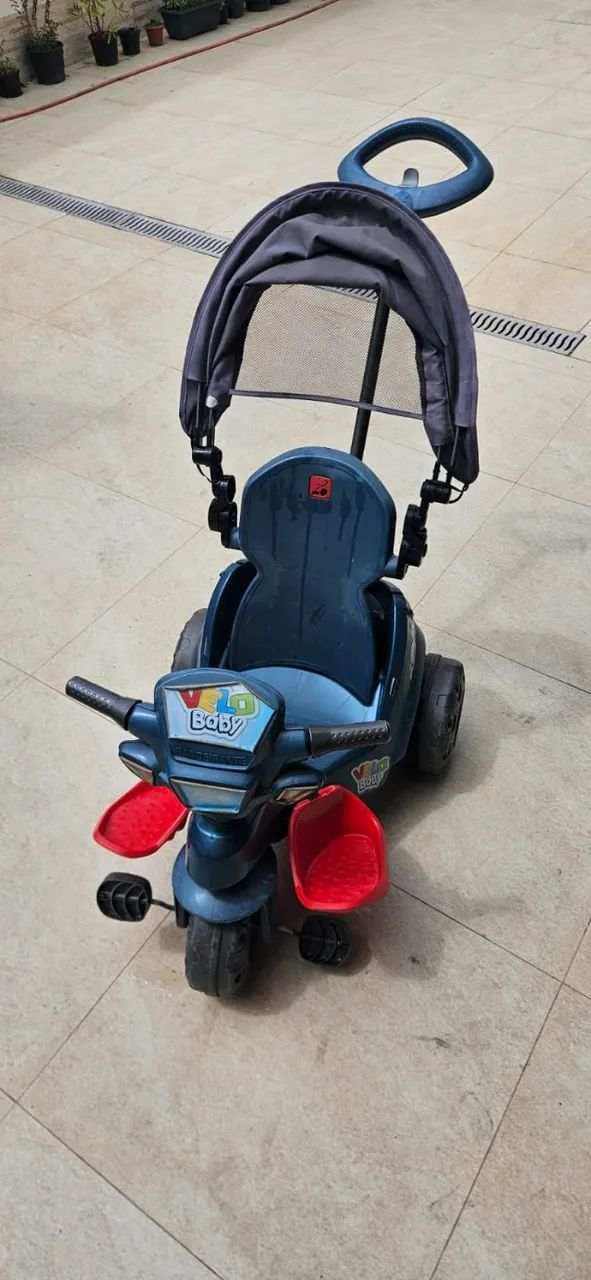 Triciclo Velobaby Reclinável com Capota Azul - Bandeirante 337 - Foto 4