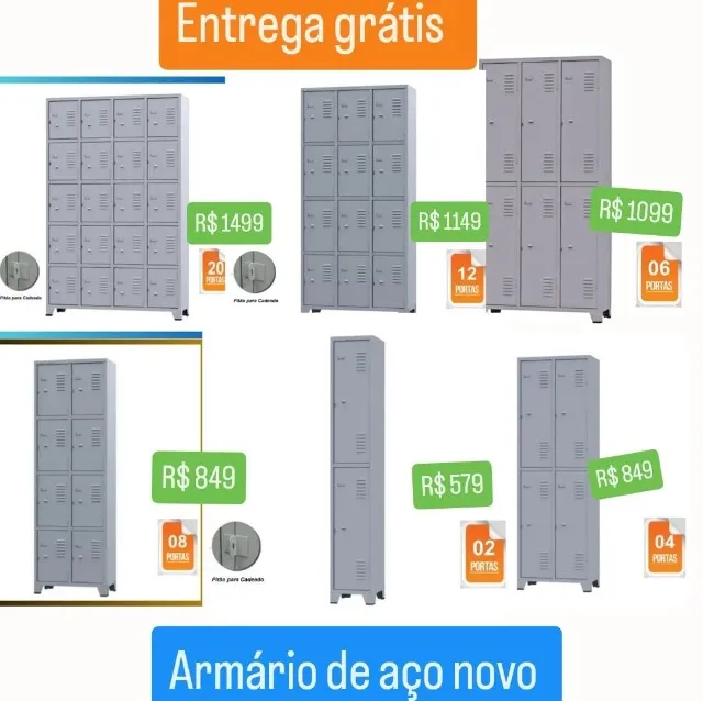 armario - roupeiro de aço - novos - entrega gratis