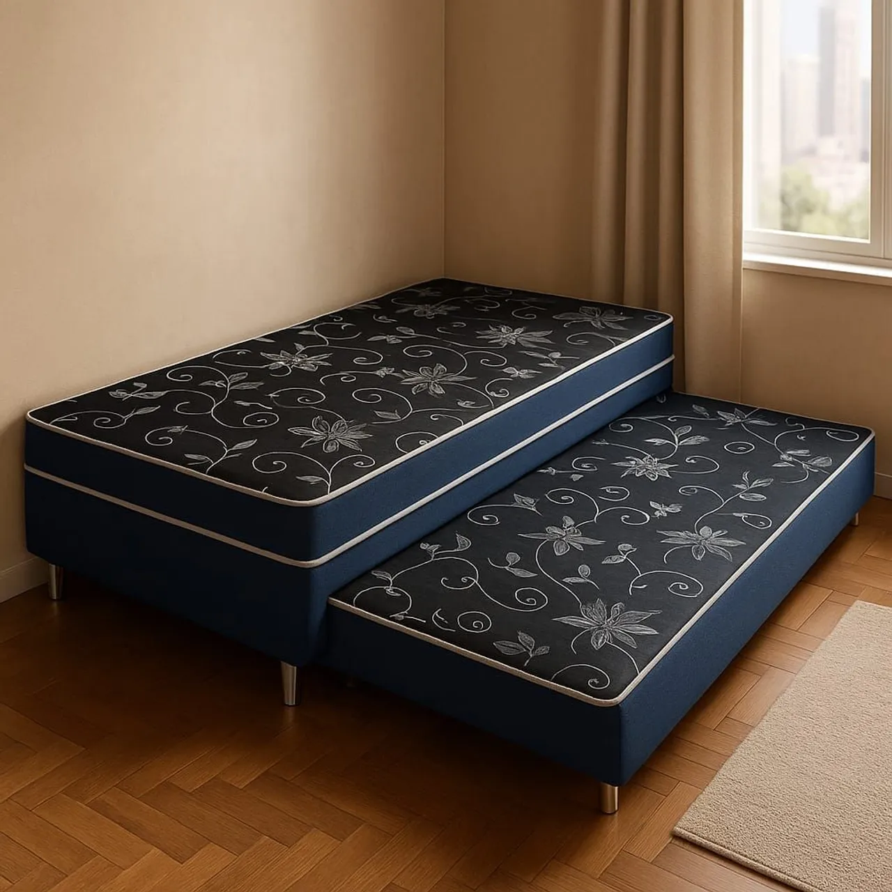Cama Box Auxiliar solteiro Conforto e Design