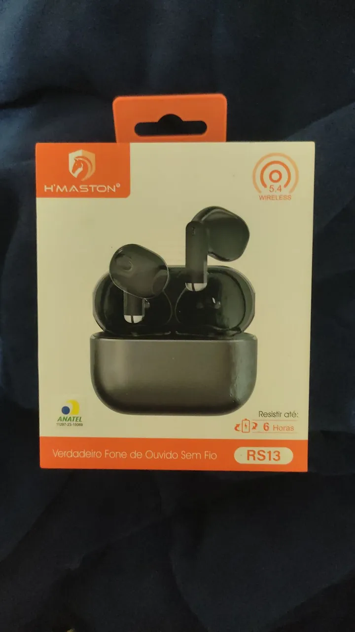 H'maston RS-13 Fone de Ouvido Sem Fio Bluetooth Liga de Zinco 5.3 Fone TWS com