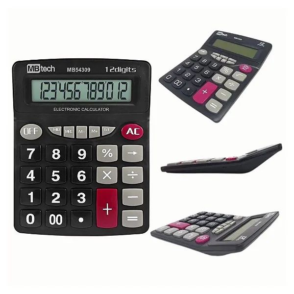 Calculadora Eletrônica Grande 12 Dígitos com Desligamento Automático - Mbtech  - Foto 3