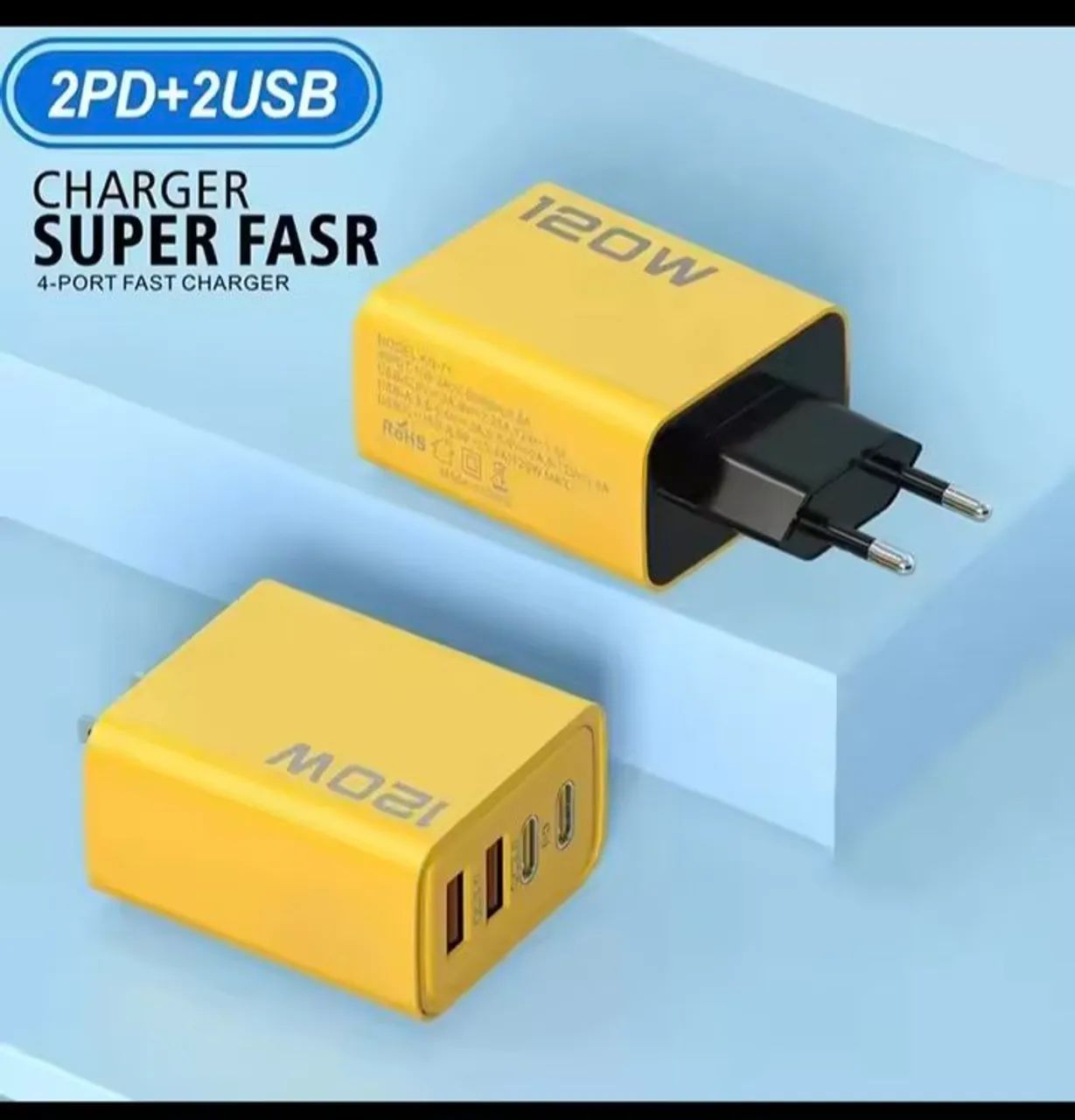 Carregador Turbo Rápido Usb-c com 4 portas Iphone e Android Rápido e seguro Entrega Rapida - Foto 2
