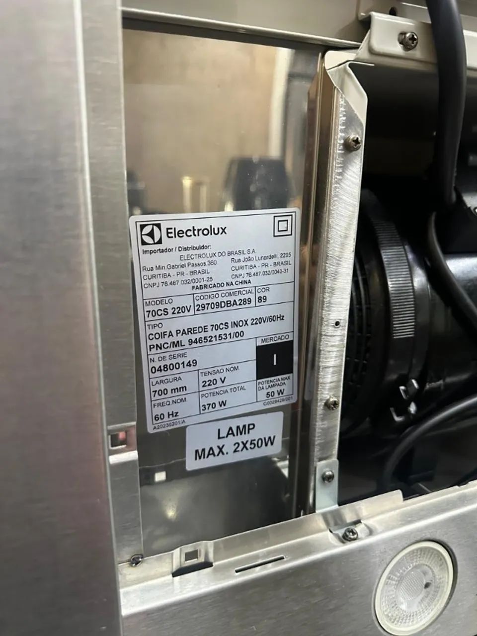 Coifa Electrolux Inox - Completa e Funcionando Perfeitamente - Foto 5