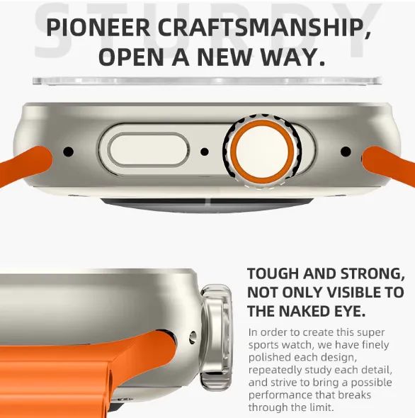 RELOGIO SMART WATH ULTRA 2 HW PRO 7 PULSEIRAS 49MM NFC CAPA CARREGADOR  - Foto 3