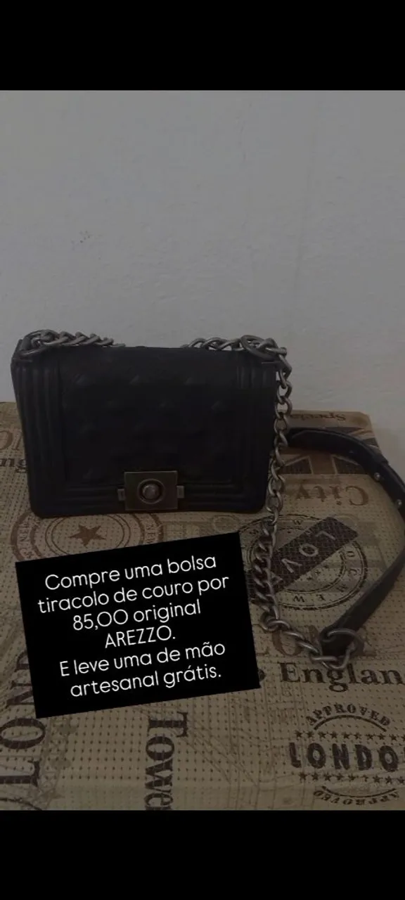 Bolsa arezzo Tiracolo de couro original por apenas 85,00 LEVE OUTRA DE MÃO GRÁTIS