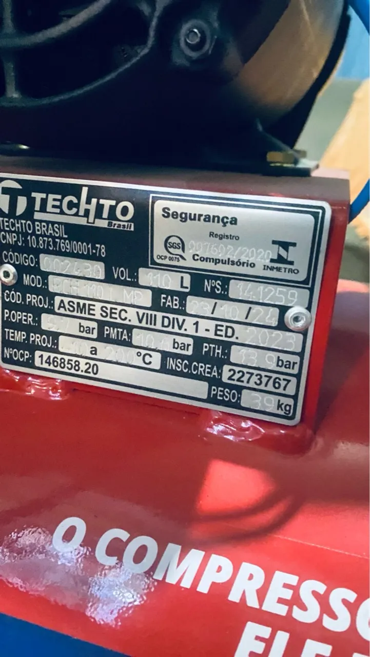 Compressor de Ar Chiaperini 110 litros