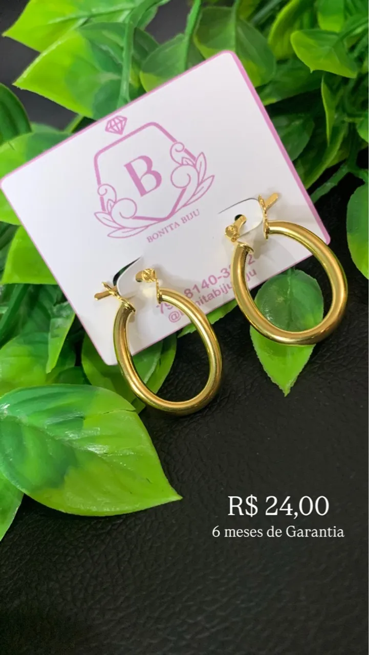 Brincos Argola Dourada - Bonita Biju