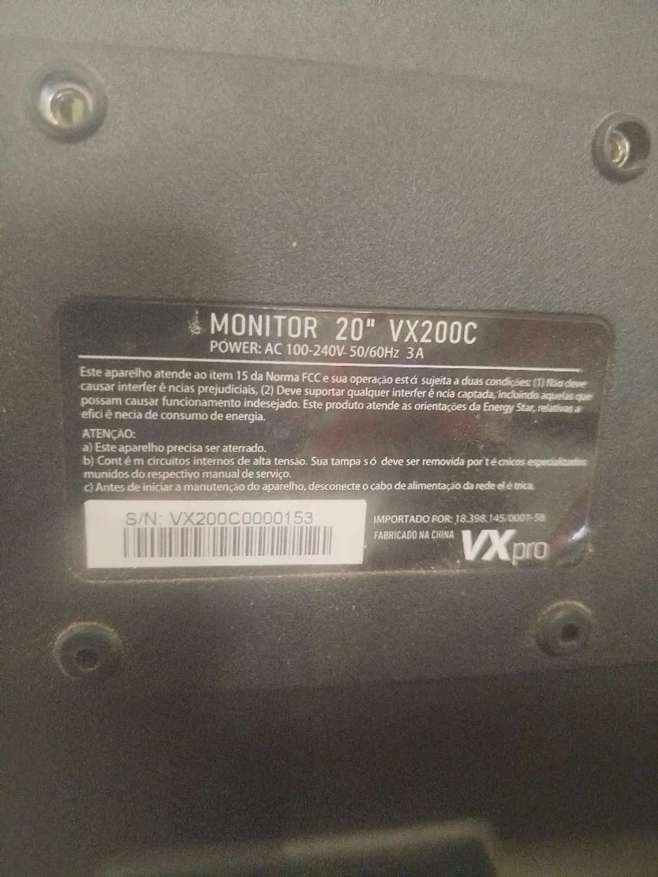 Monitor Vx Pro 20 inches - everything working64312626643074123