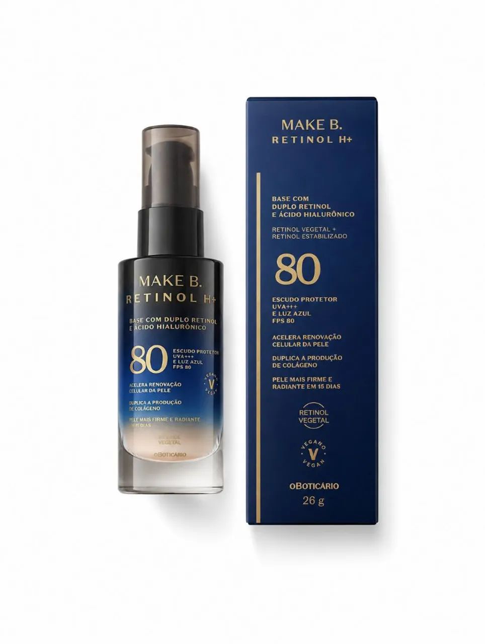 Base Líquida cor 25 Make B. Retinol Fps 80 26G