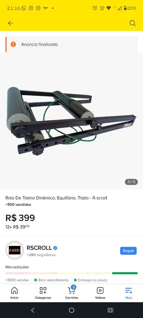 Rolo de treino 