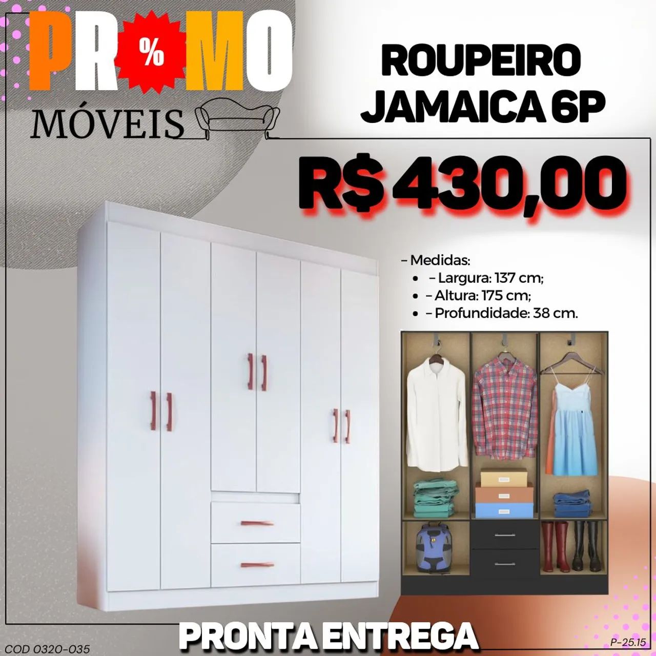 Guarda roupa de casal - ENTREGA IMEDIATA  - Foto 2